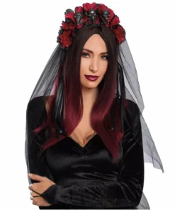 M Distribution Pty Ltd Hats & Headwear Gothic Flower And Skull Headpiece