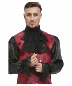Smiffys Medieval & Historical Black Cravat And Cuff Set