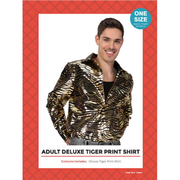 JD Party Mensc Tiger Print Disco Shirt 3 JD Party Mensc Tiger Print Disco Shirt