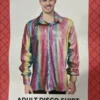 JD Party Mensc Adult 70s Disco Shirt - Rainbow