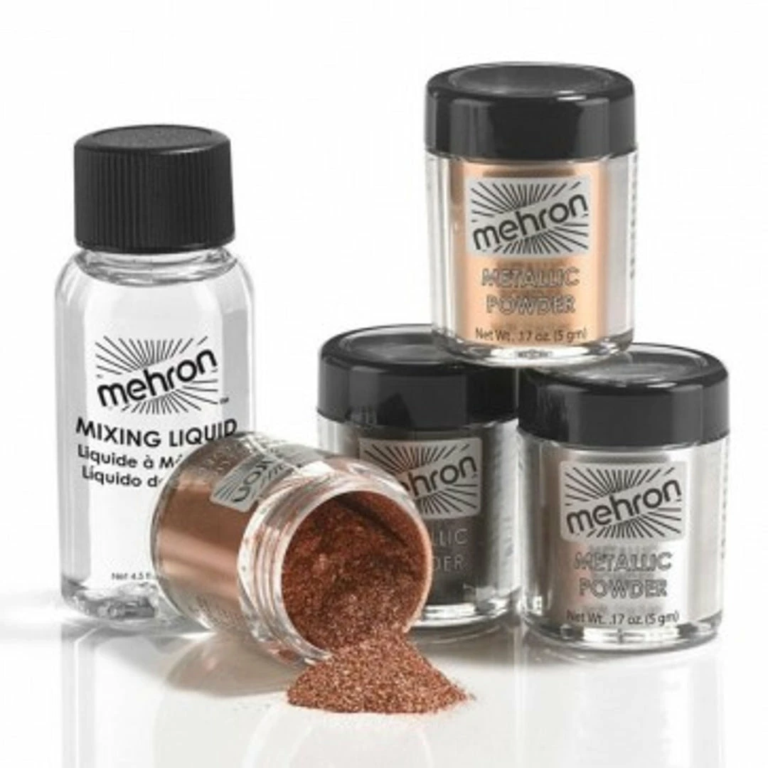 Tomfoolery Makeup Metallic Powder With Mixing Liquid - Assorted Metallic Colours 3 Tomfoolery Makeup Metallic Powder With Mixing Liquid - Assorted Metallic Colours