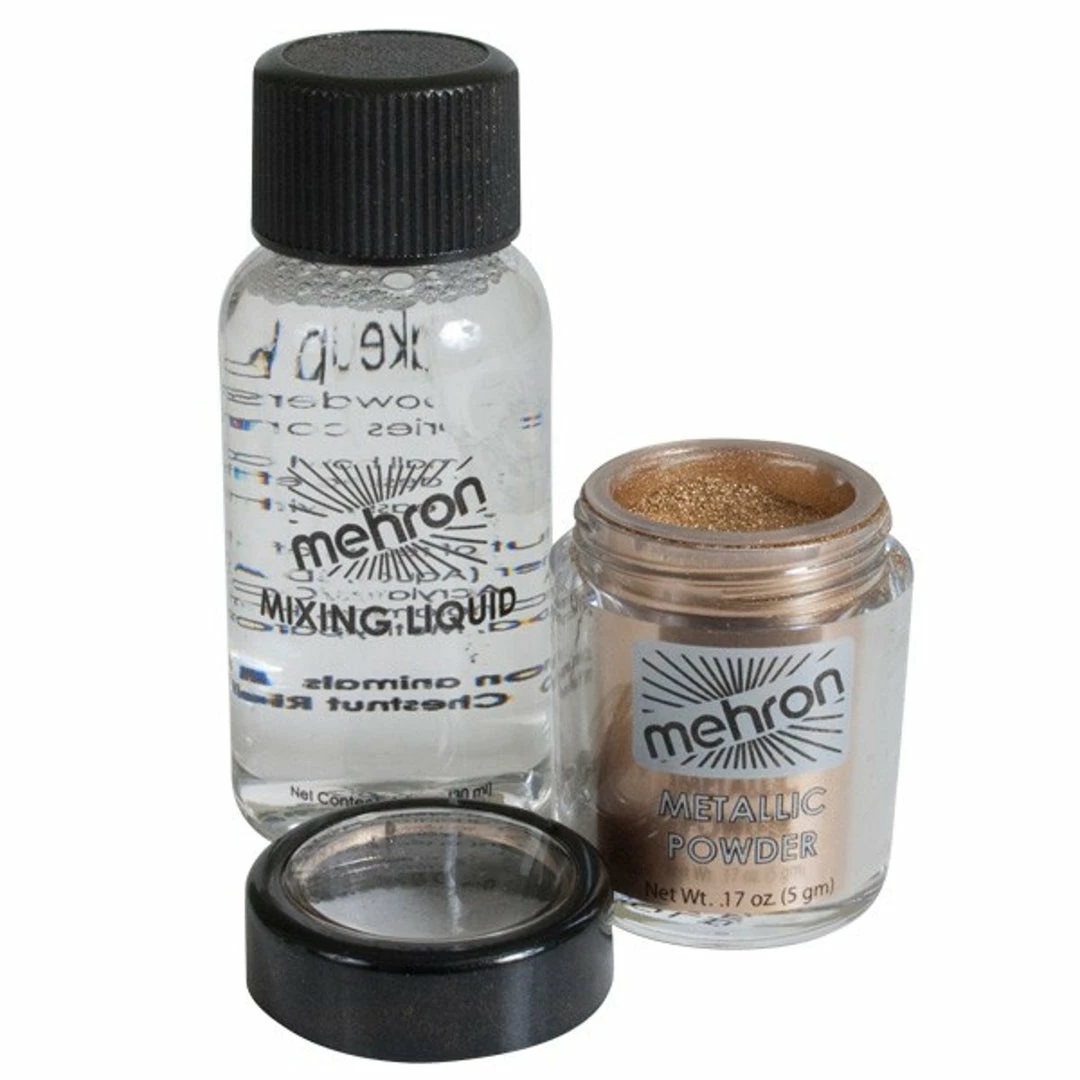 Tomfoolery Makeup Metallic Powder With Mixing Liquid - Assorted Metallic Colours 4 Tomfoolery Makeup Metallic Powder With Mixing Liquid - Assorted Metallic Colours