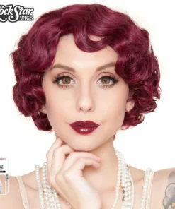 Brave N Krazy 1920's Flapper Finger Waves Wig - Burgundy