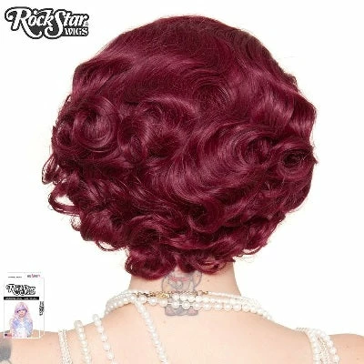 Brave N Krazy 1920's Flapper Finger Waves Wig - Burgundy 4 Brave N Krazy 1920's Flapper Finger Waves Wig - Burgundy