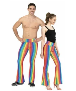 JD Party Rainbow Stripe Flare Pants - Unisex