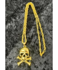 JD Party Pirates Big Necklace With Gold Skull