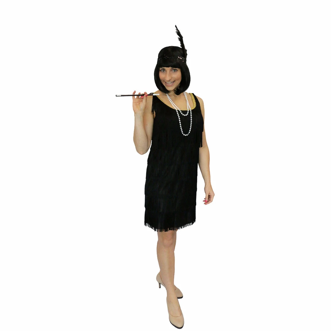 Swedia's 1920's Gatsby Tassel Flapper Costume In Black Ladiesc 3 Swedia's 1920's Gatsby Tassel Flapper Costume In Black Ladiesc