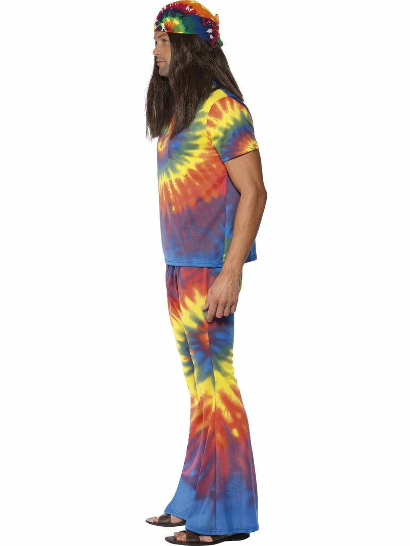 Smiffys 1960's Tie Dye Top And Flared Trousers Mensc 4 Smiffys 1960's Tie Dye Top And Flared Trousers Mensc