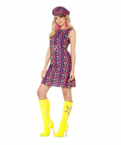 Smiffys 1960s Psychedelic CND Costume Ladiesc