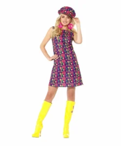 Smiffys 1960s Psychedelic CND Costume Ladiesc