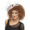 Smiffys 80's Wild Child Auburn Crimped Wig With White Tulle Bow