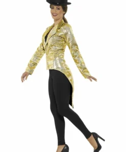 Smiffys Gold Tailcoat Jacket - Ladies