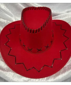 JD Party Fluro Cowboy Hat - Red Hats & Headwear