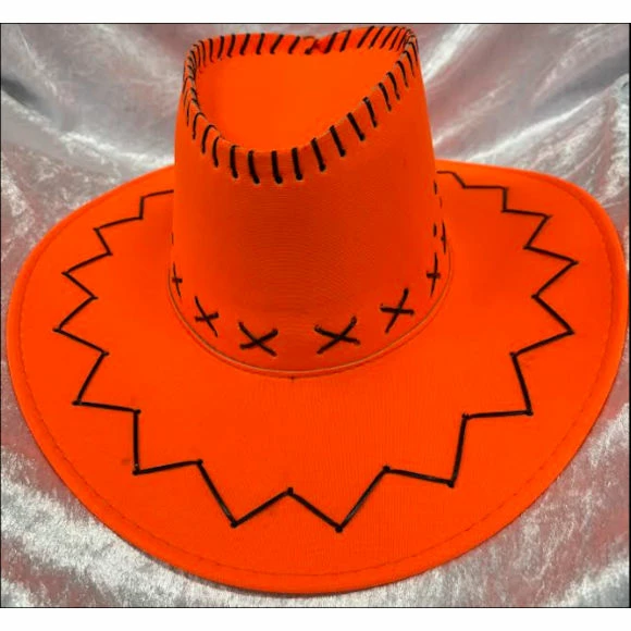JD Party Hats & Headwear Fluro Cowboy Hat - Orange 3 JD Party Hats & Headwear Fluro Cowboy Hat - Orange