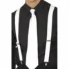 Smiffys Suspenders & Ties White Elasticated Braces