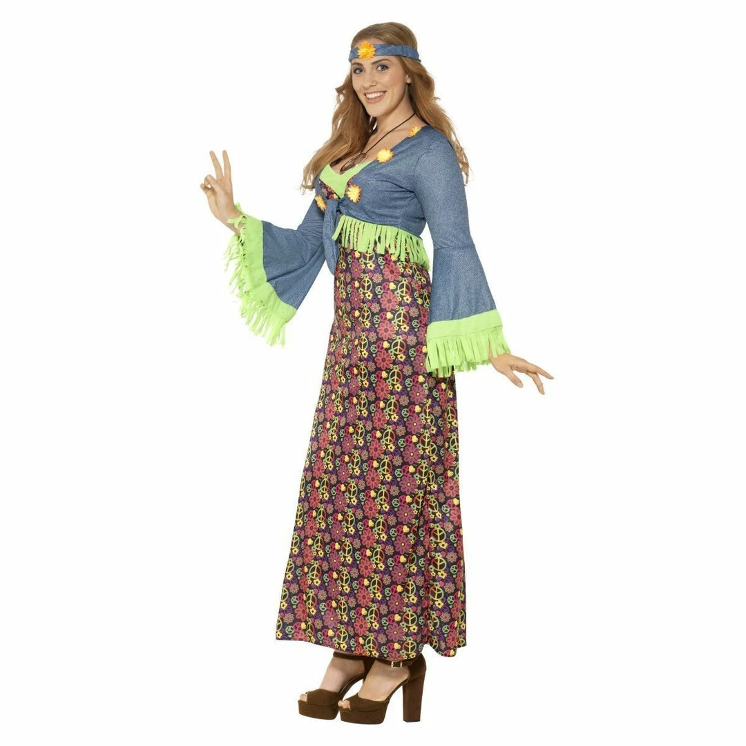 Smiffys Curves Hippy Lady Costume Ladiesc 4 Smiffys Curves Hippy Lady Costume Ladiesc