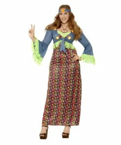 Smiffys Curves Hippy Lady Costume Ladiesc