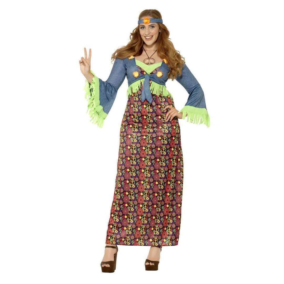 Smiffys Curves Hippy Lady Costume Ladiesc 3 Smiffys Curves Hippy Lady Costume Ladiesc