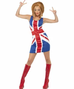 Smiffys Ginger Power - 1990's Iconic Union Jack Costume