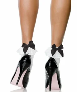 Tomfoolery Bow & Lace Ruffle Socks