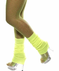Smiffys Fluro Yellow Legwarmers 1980's