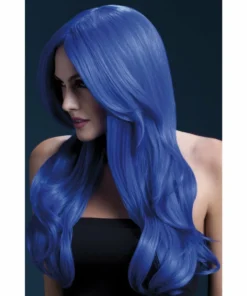 Smiffys Neon Blue Purple Fever Khloe Wig Wigsc