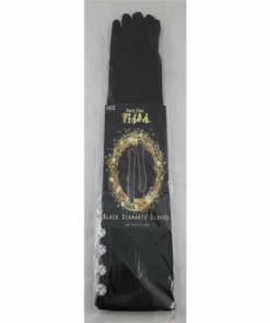 Trademart Long Black Gloves With Gems