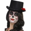 Smiffys Day Of The Dead Top Hat, Black With Roses 2 Smiffys Day Of The Dead Top Hat, Black With Roses