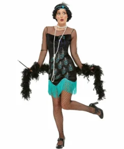 Smiffys 1920s Peacock Sequin Design Flapper Costume Ladiesc