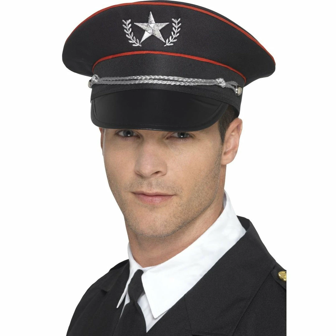 Smiffys Deluxe Military Hat, Black Hats & Headwear 3 Smiffys Deluxe Military Hat, Black Hats & Headwear