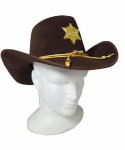 Trademart Accessoriesc Brown Sheriff Hat With Gold Band