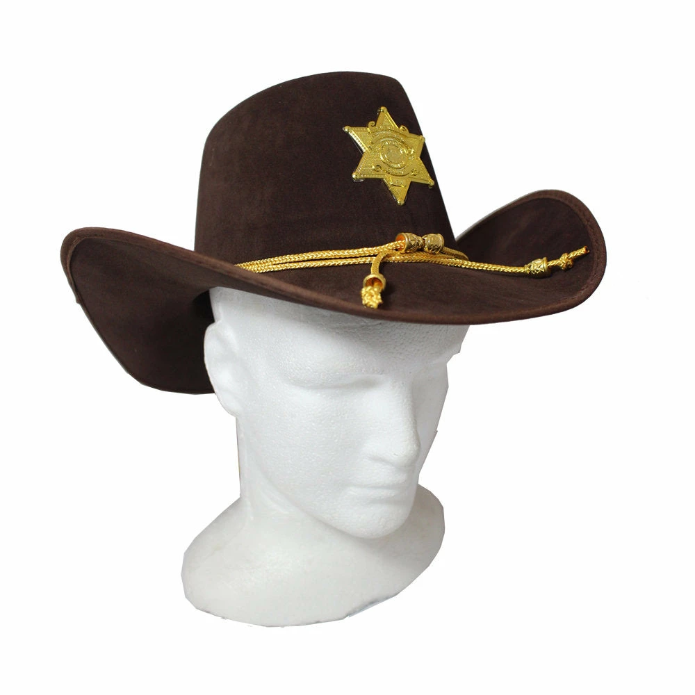 Trademart Accessoriesc Brown Sheriff Hat With Gold Band 3 Trademart Accessoriesc Brown Sheriff Hat With Gold Band