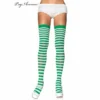 Tomfoolery White And Green Striped Opaque Hold Ups Christmas & New Year