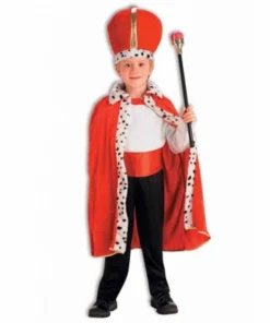 Tomfoolery Girls Costumes Child King Robe & Crown Set - Red
