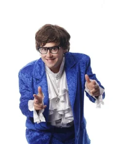 Hire TV, Movies & Celebrities 60s Blue Velvet Mens Spy Suit