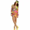 Smiffys Fever 60s/70s Flower Power Ladies Costume 1 Smiffys Fever 60s/70s Flower Power Ladies Costume