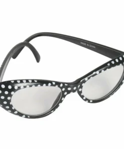 Tomfoolery 60s Glasses Black With White Spots Accessoriesc