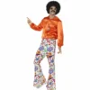 Smiffys 60s Groovy Flared Trousers - Mens Mensc