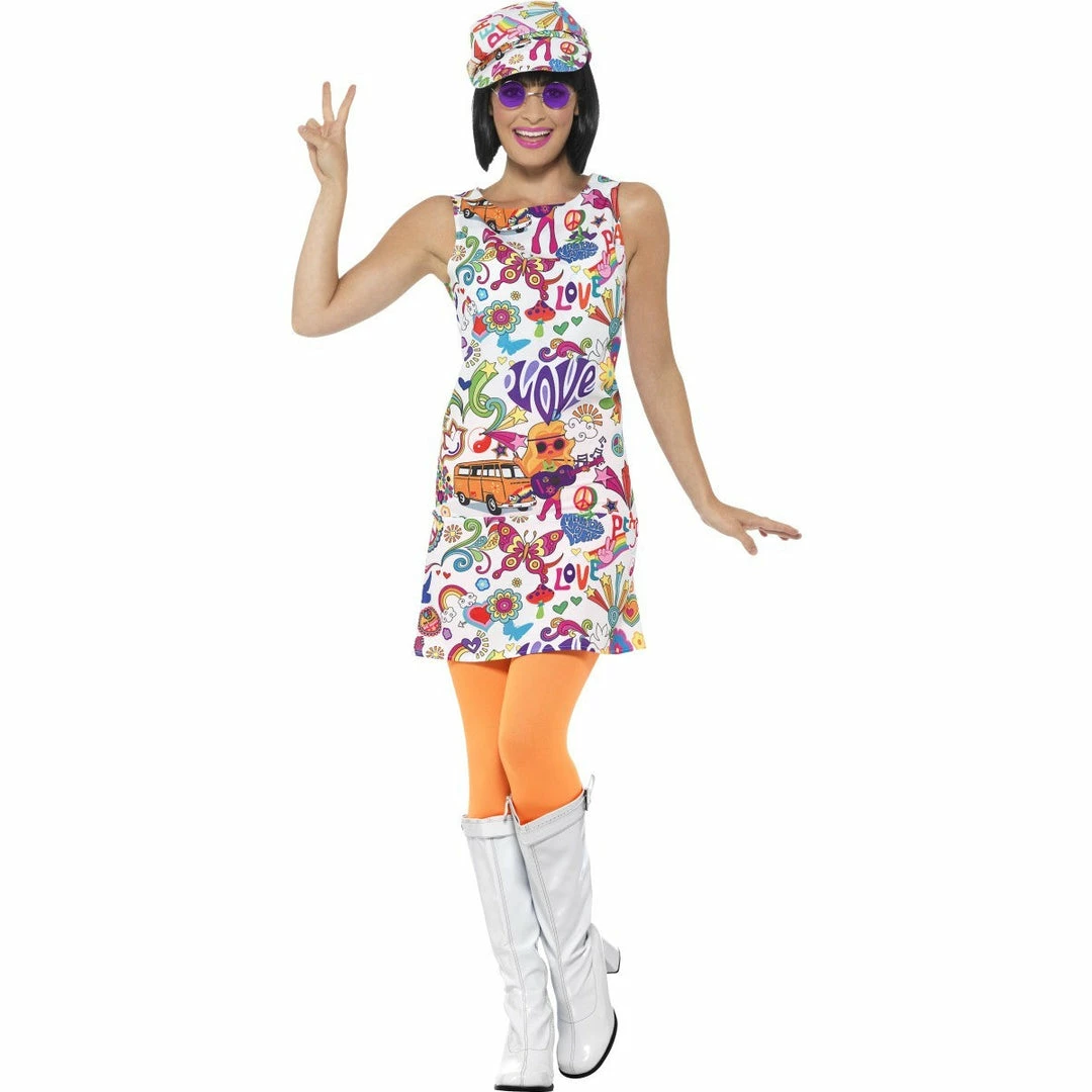Smiffys 60s Groovy Chick Costume 3 Smiffys 60s Groovy Chick Costume