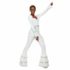 Smiffys 70s Deluxe Glam Jumpsuit Costume - White Ladiesc 2 Smiffys 70s Deluxe Glam Jumpsuit Costume - White Ladiesc
