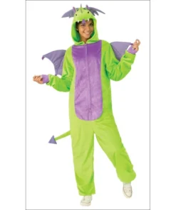 Rubies Mensc Green Dragon Furry Onesie Costume - Adult