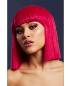 Smiffys Wigsc Magenta Pink Blunt Cut Bob With Fringe - Lola