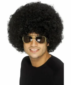 Smiffys Black 70's Funky Afro Wig 1960's