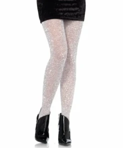 Tomfoolery Silver Lurex Shimmer Tights - Leg Avenue Hosiery