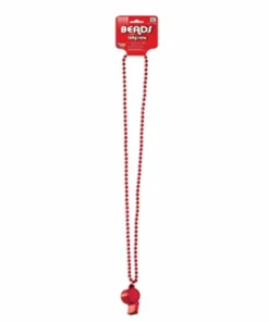 Forum Novelties Accessoriesc Metallic Red Bead Necklace With Whistle