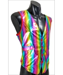 Trademart Shiny Rainbow Waistcoat - Adult Mensc