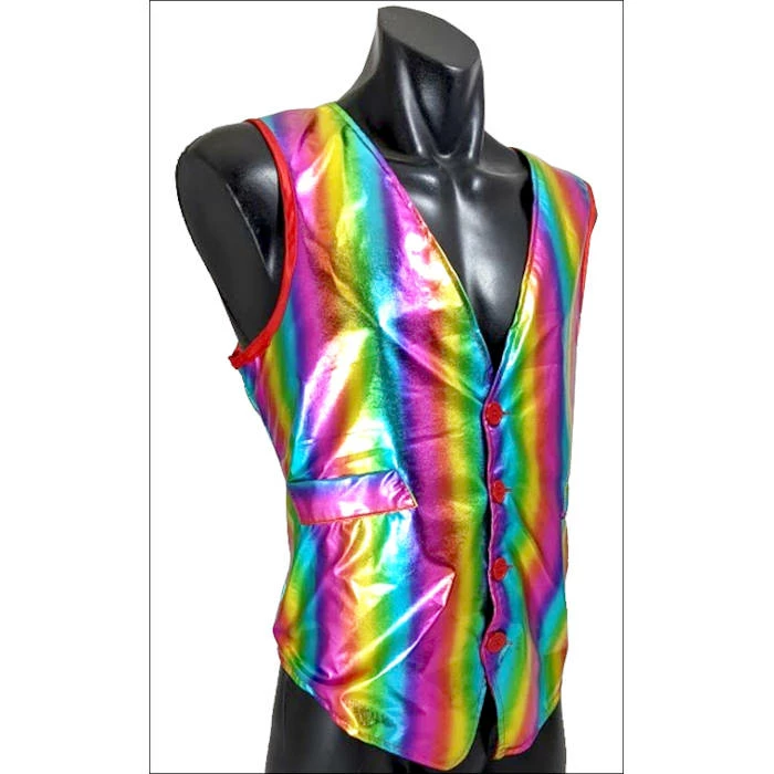 Trademart Shiny Rainbow Waistcoat - Adult Mensc 3 Trademart Shiny Rainbow Waistcoat - Adult Mensc