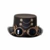Trademart Hats & Headwear Clockwork Steampunk Black Top Hat With Spiky Goggles