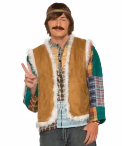 Forum Novelties Faux Fur Trimmed Hippie Vest - Unisex