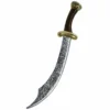Forum Novelties Curved Dagger With Engraving Textured Blade And Gold Hilt